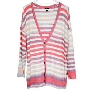BC03-13 Torrid Striped front button long sleeve cardigan